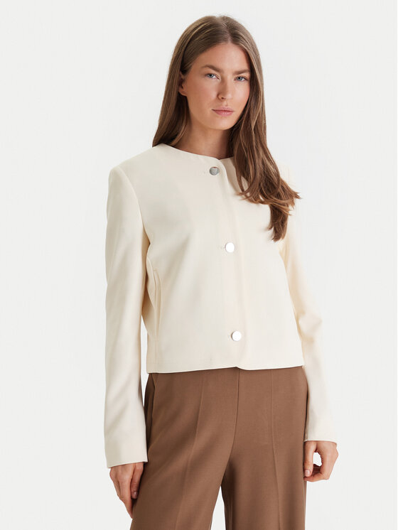 Calvin Klein Marynarka Lux Crepe Lady LV044F418G Żółty Regular Fit