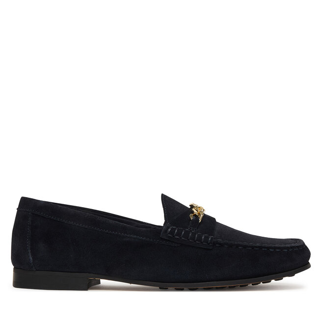 Mokasyny Tommy Hilfiger Th Chain Suede Loafer FW0FW09327 Granatowy