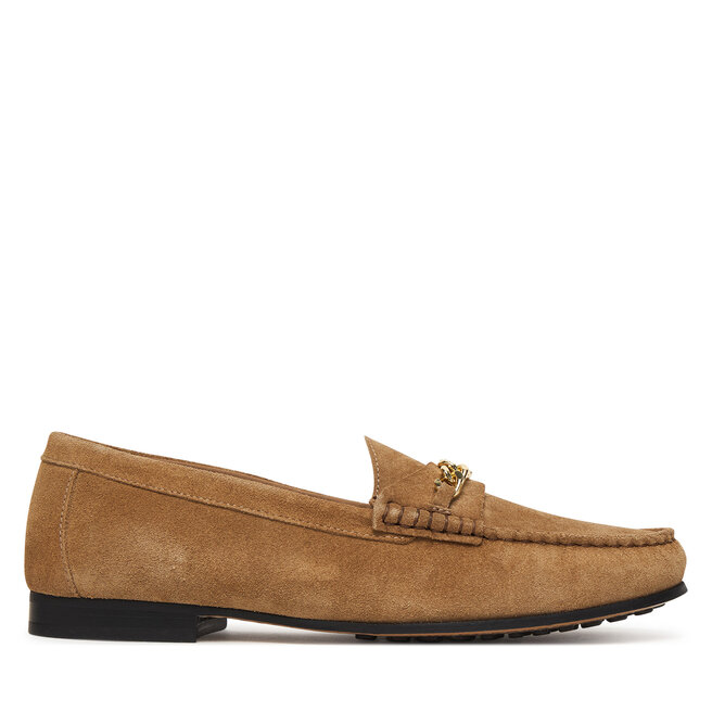 Mokasyny Tommy Hilfiger Th Chain Suede Loafer FW0FW09327 Brązowy