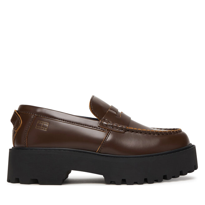 Loafersy Tommy Hilfiger Archive '01 Leather Loafer EN0EN03022 Brązowy