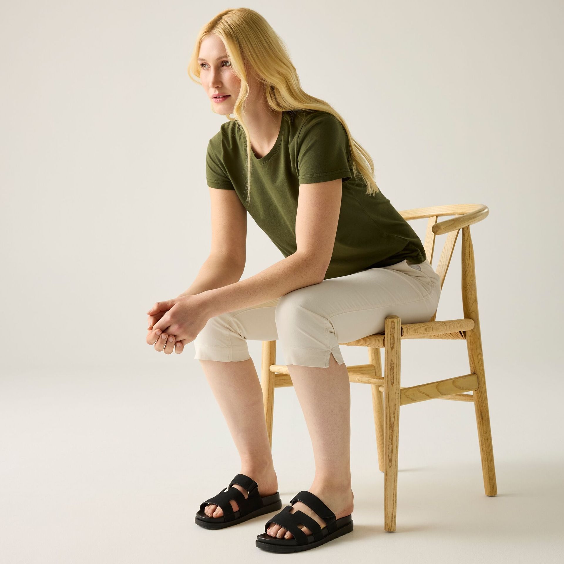 Regatta Spodnie damskie capri Bayletta Kremowy, Rozmiar: 42