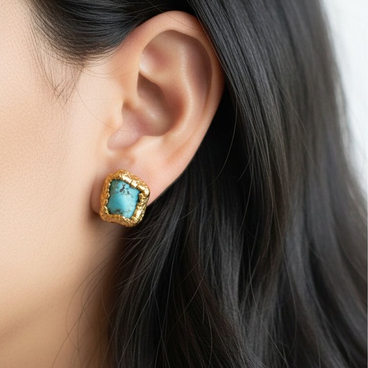 Kolczyki Sztyfty Turkus