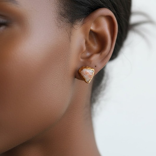 Kolczyki Sztyfty Kamień Słoneczny