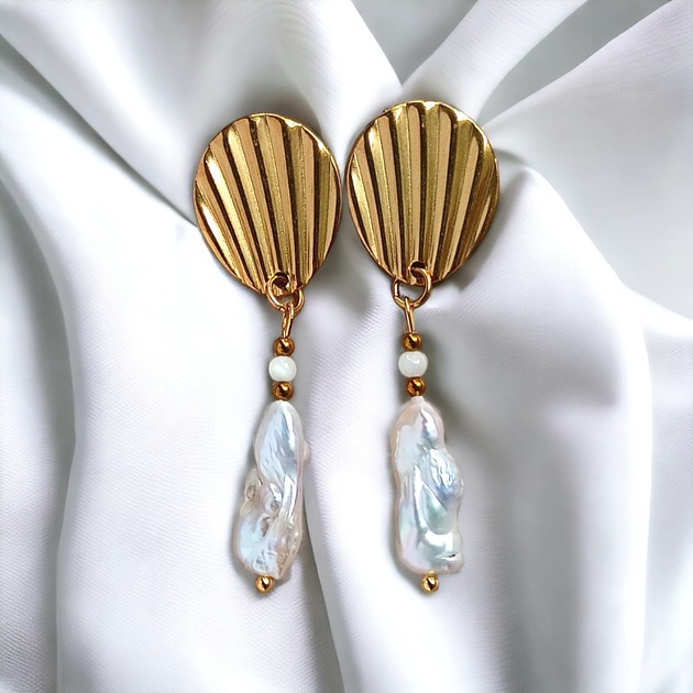 Zjawiskowe kolczyki :: PERŁY & stal pozłacana