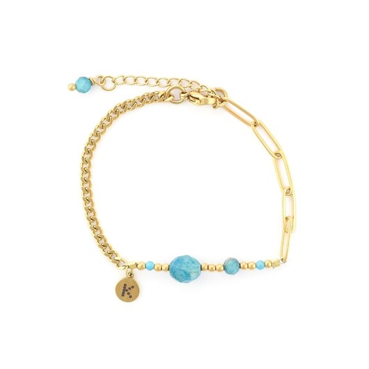 Bestseller! Bransoletka zodiakalna - Wodnik Pozłacana stal szlachetna