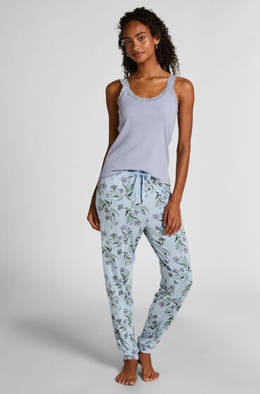 Hunkemöller Spodnie piżamowe z dżerseju Niebieski