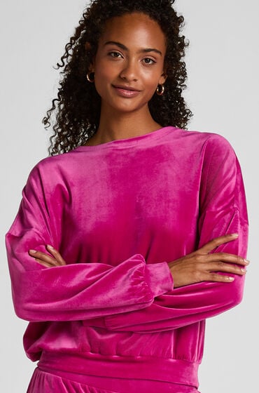 Hunkemöller Welurowy top Różowy