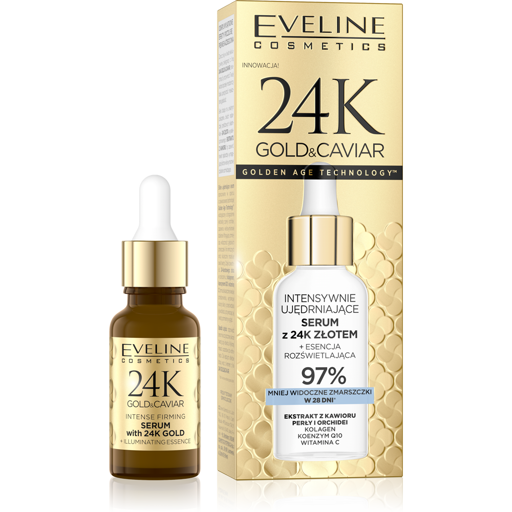 Eveline 24K Gold & Caviar Intensywnie Ujędrniające Serum z 24K Złotem 18ml