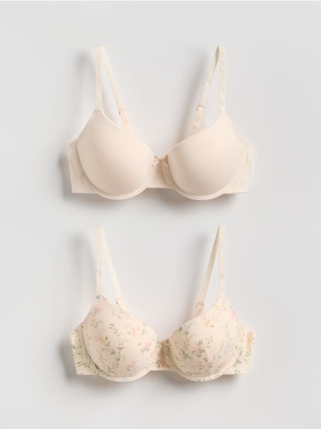 Reserved - Biustonosz push up 2 pack - złamana biel