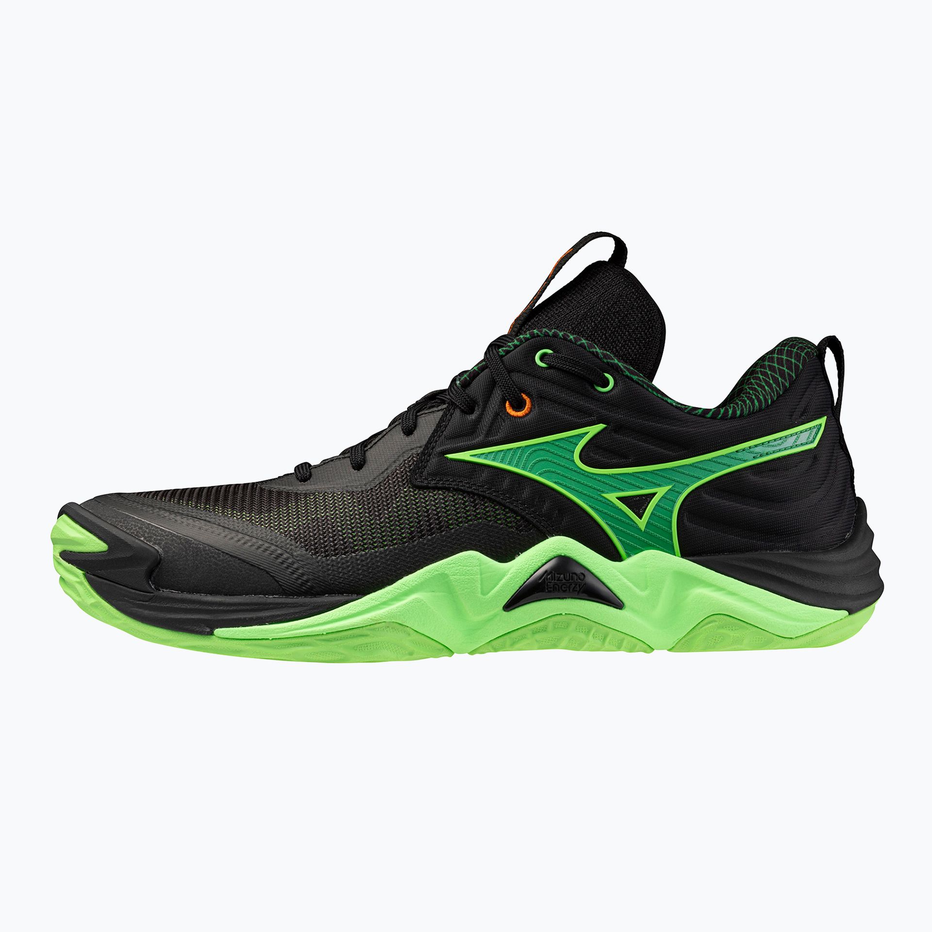 Buty do siatkówki Mizuno Wave Momentum Elite black/glowing apple/mandarin orange WYSYŁKA W 24H 30 DNI NA ZWROT