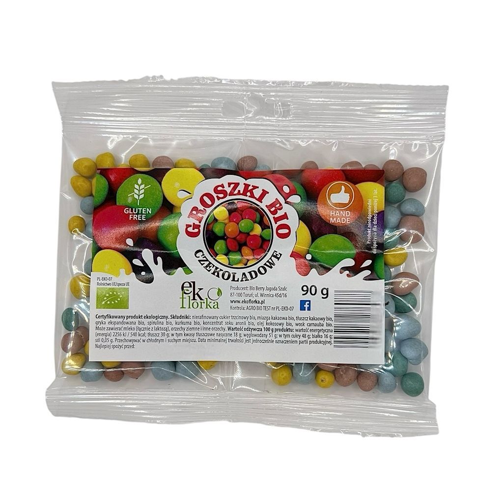Ekoflorka Groszki w czekoladzie 90 g Bio - słodycze lub przekąska