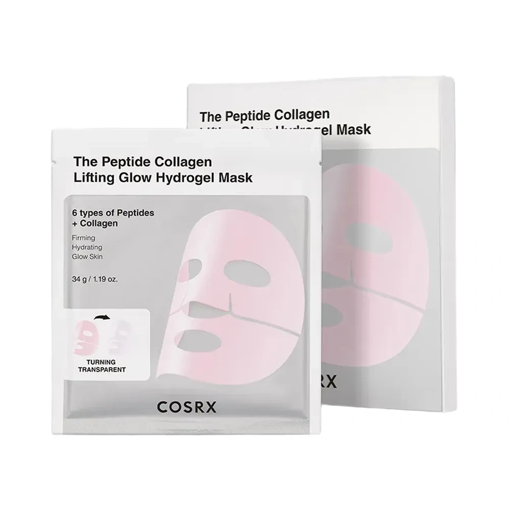 COSRX Peptide Collagen Glow Hydrogel Mask hydrożelowa maska w płachcie z peptydami i kolagenem 3 x 34 g
