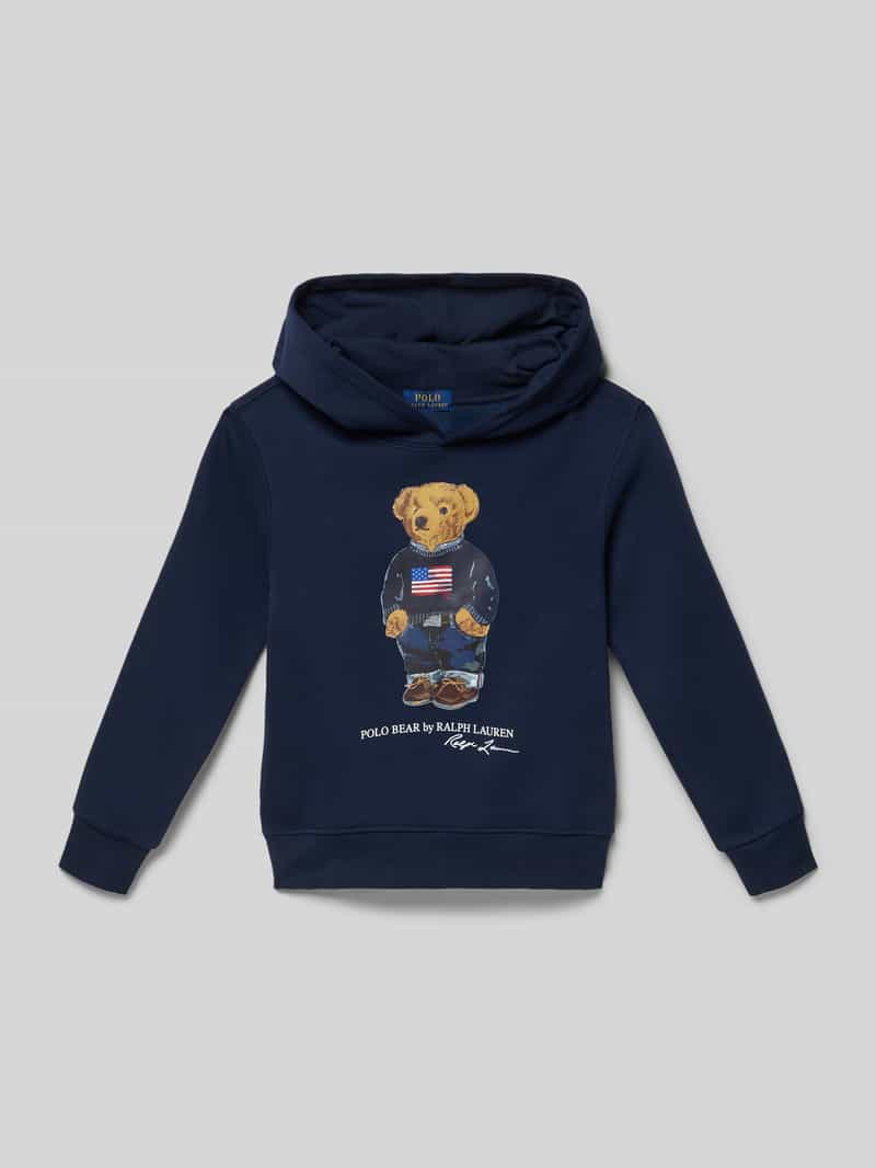 Bluza o kroju regular fit z kapturem i nadrukiem Polo Bear