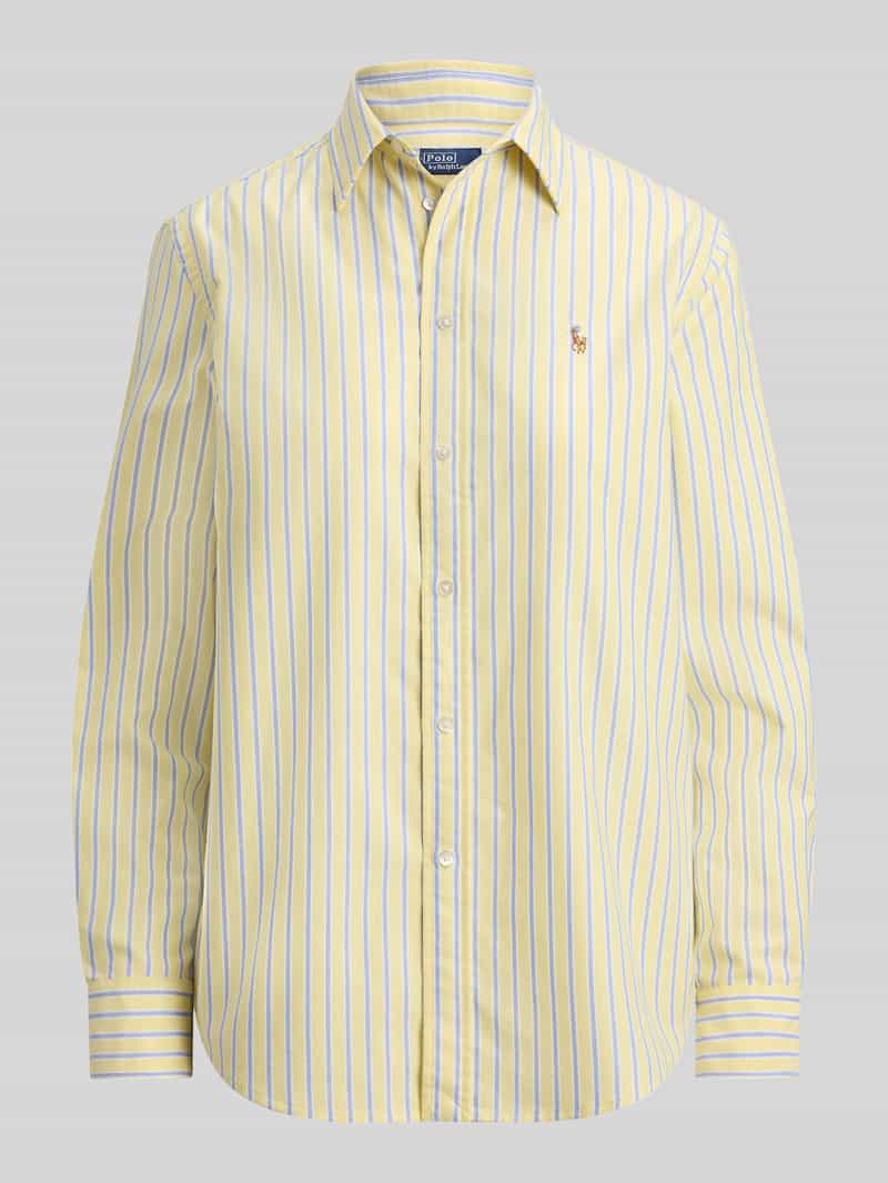 Bluzka koszulowa o kroju regular fit z czystej bawełny