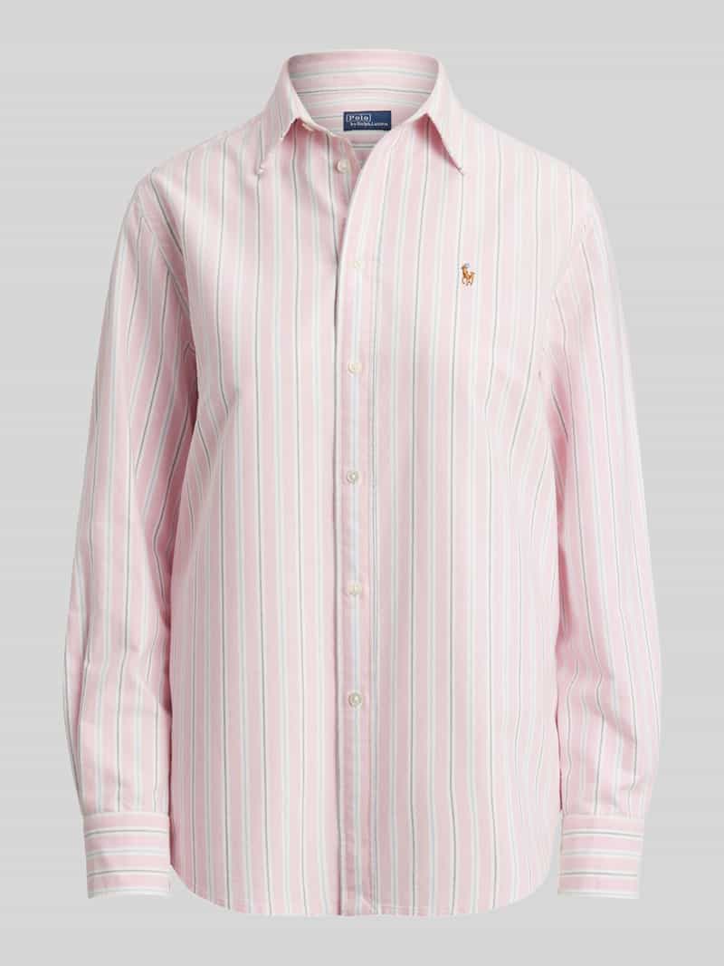 Bluzka koszulowa o kroju regular fit z czystej bawełny