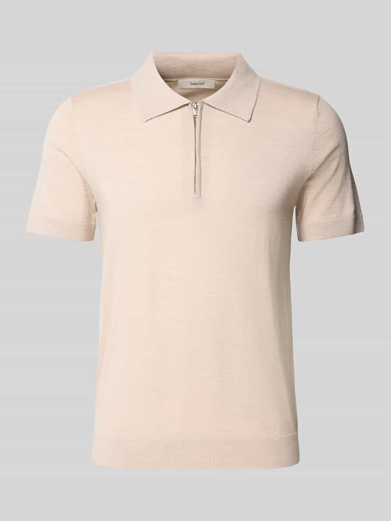 Koszulka polo o kroju regular fit z czystej wełny model ‘TRAY’