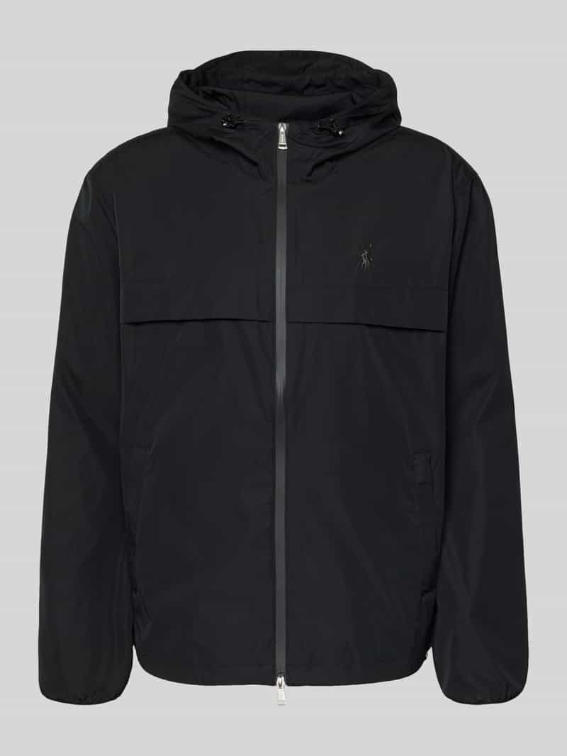 Kurtka przeciwdeszczowa o kroju regular fit z wyhaftowanym logo