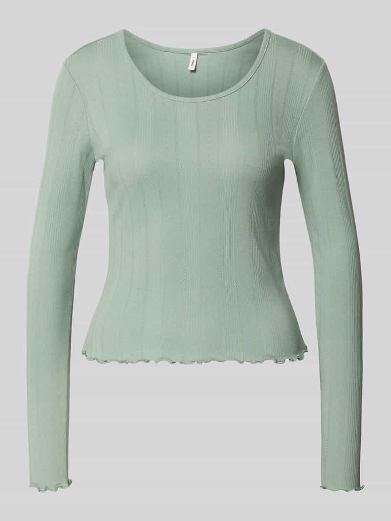 Bluzka z długim rękawem o kroju slim fit z mieszanki bawełny ekologicznej model ‘TENNA LIFE’