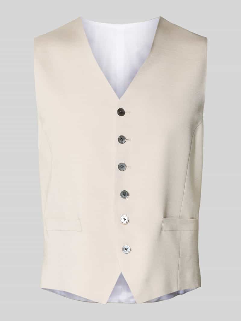 Kamizelka o kroju regular fit z mieszanki wiskozy z dekoltem w serek