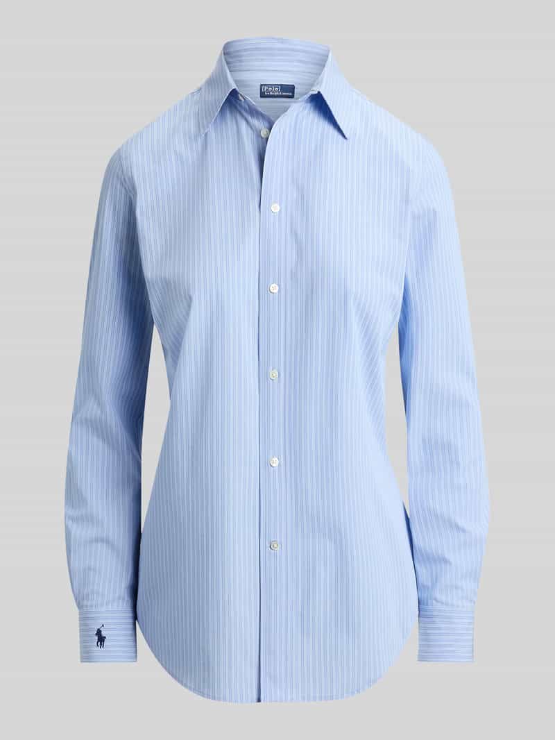 Bluzka koszulowa o kroju slim fit z mieszanki bawełny