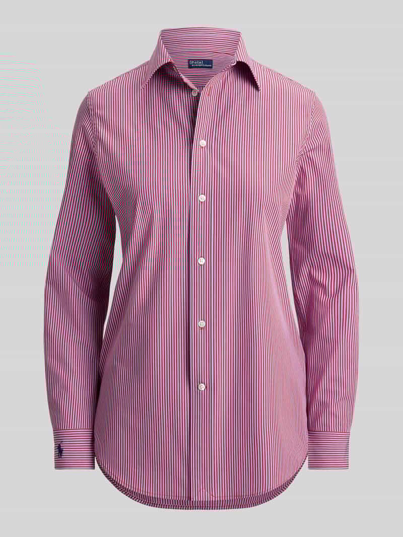 Bluzka koszulowa o kroju slim fit z mieszanki bawełny