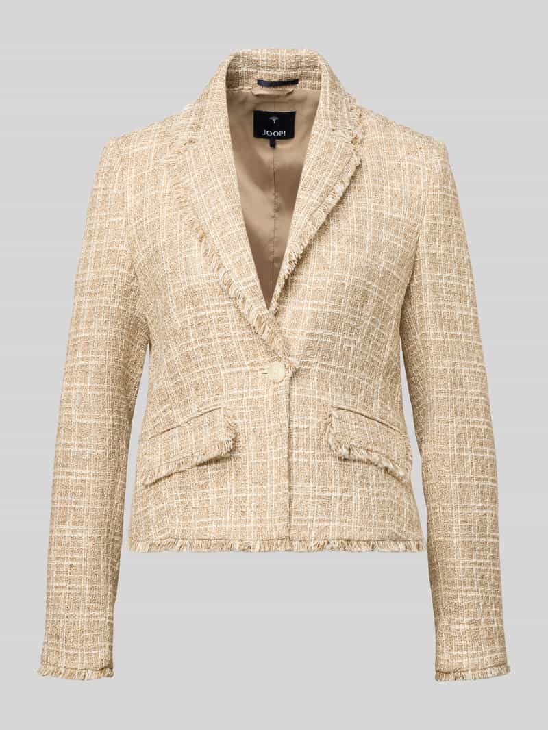 Żakiet o kroju regular fit z frędzami model ‘Julice’