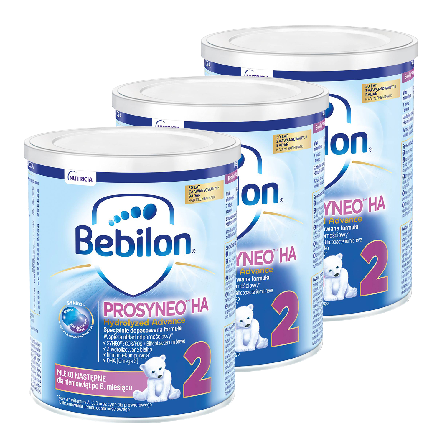 Zestaw Bebilon Prosyneo HA Hydrolyzed Advance 2, mleko następne, po 6 miesiącu, 3 x 400 g