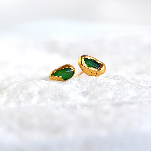 Kolczyki Sztyfty Opal Zielony