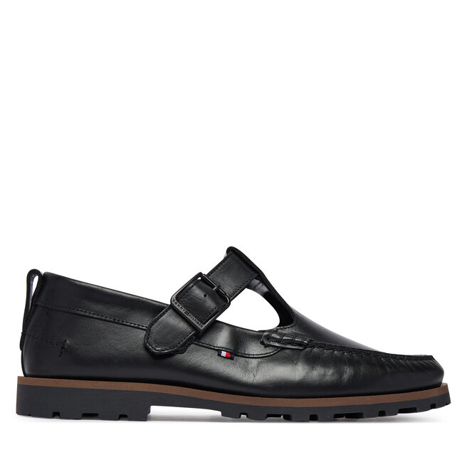 Półbuty Tommy Hilfiger Hilfiger Light Lth Buckle Loafer FM0FM05846 Czarny