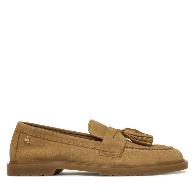 Mokasyny Tommy Hilfiger Light Suede Tassel Loafer FW0FW09285 Brązowy