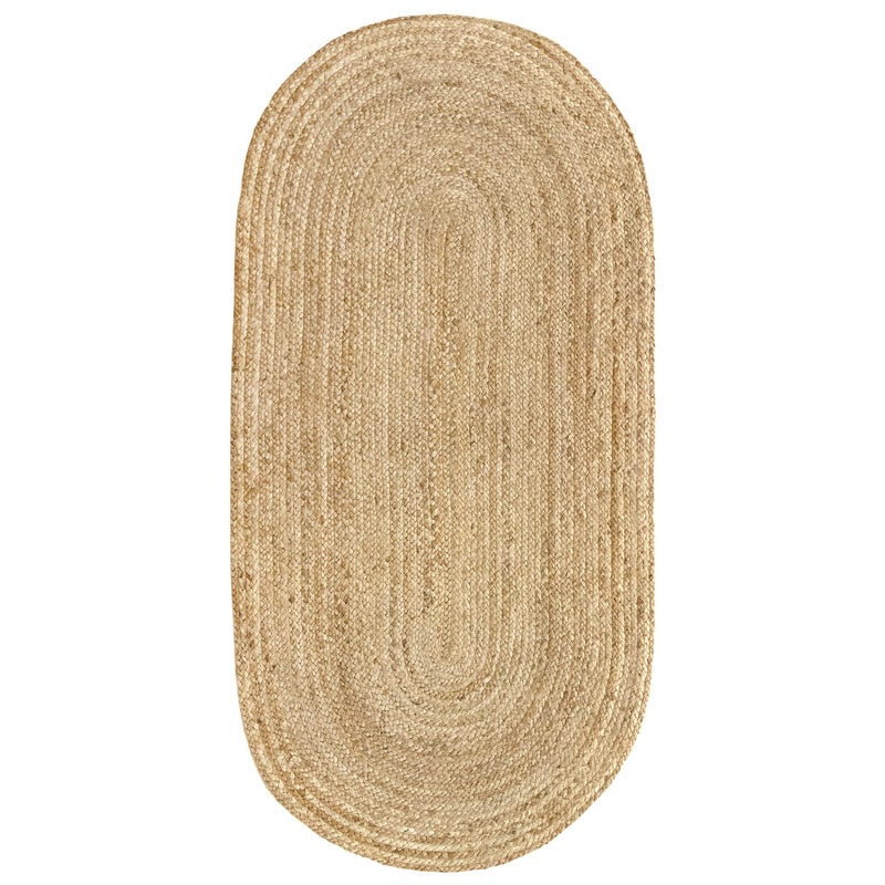 HAMID - Owalny naturalny dywan z juty 140x70cm - Juta Alhambra