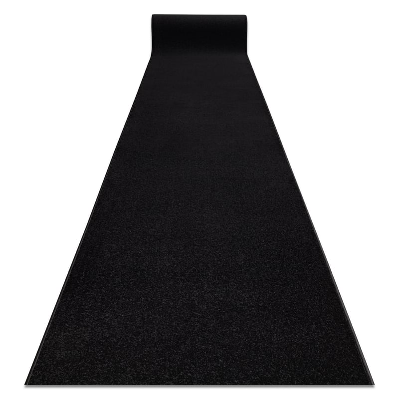 Jednolity chodnik KARMEL Gładki, jednokolorowy czarny 70 cm 70x140 cm