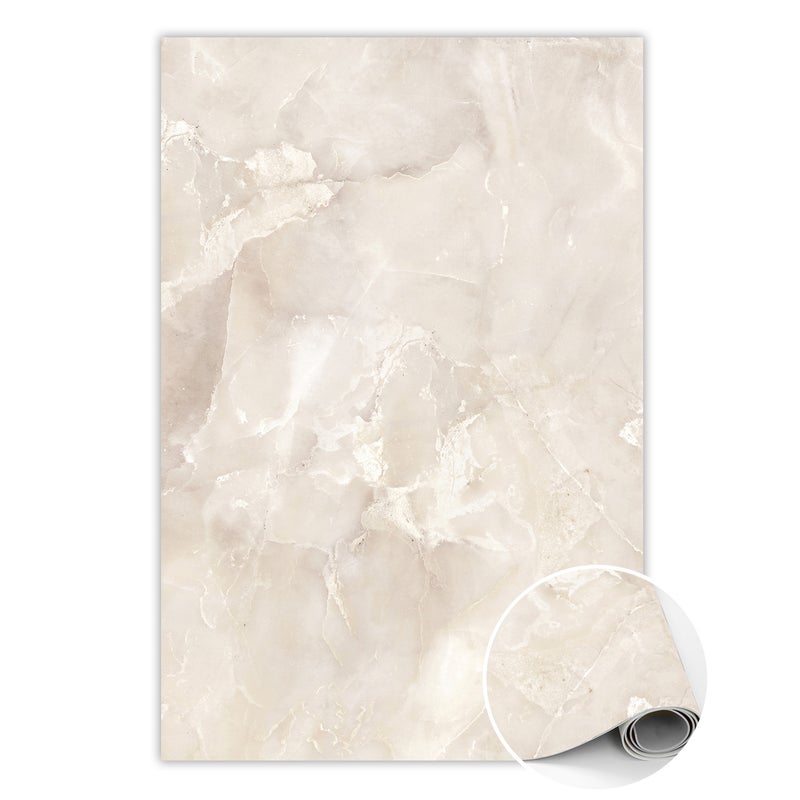 Dywan winylowy marmurowy wzór jasny kamień, mata winylowa do salonu 60x90 cm – Tulup