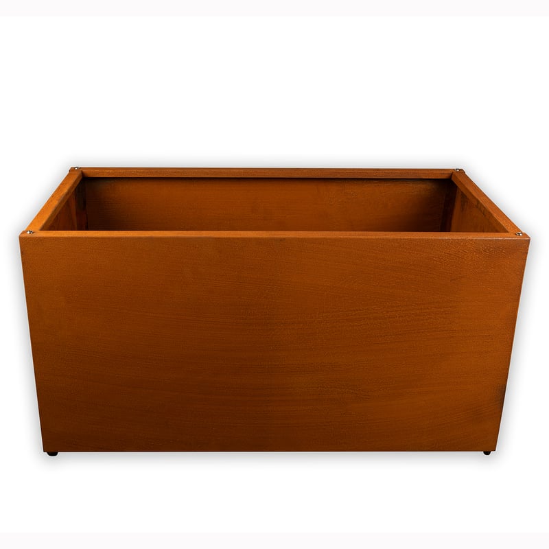 Podwyższona donica do roślin Köhko® (z płytą podstawy) wykonana ze stali corten Podłoże do ziół TROG 80x40x40 cm......