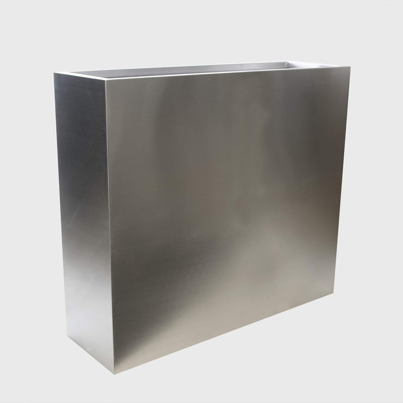 Köhko® designerska podwyższona grządka ze stali nierdzewnej Viva 72 x 17 x 62 cm matowa szczotkowana rynna na rośliny kwadratowa i duża