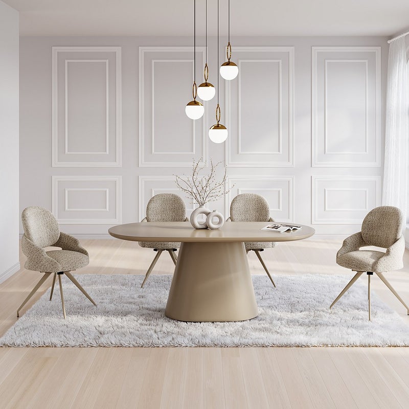 Stół do jadalni dla 6 osób z MDF - Taupe - VALIANA marki Pascal Morabito