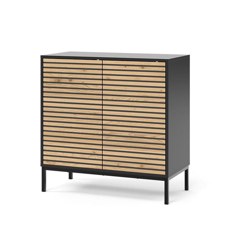 Vicco Komoda Eliza, Złoty dąb power/antracyt, 80 x 81.2 cm z 2 drzwiami