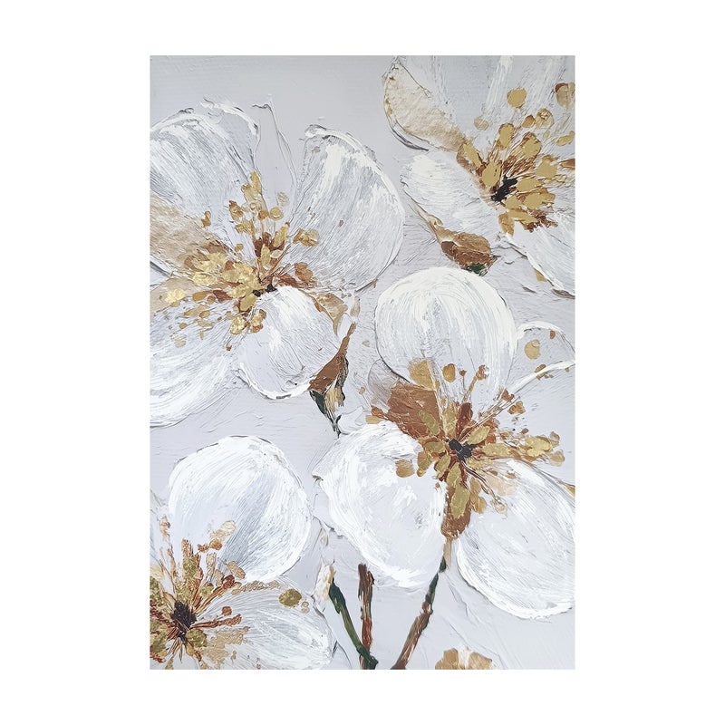 Obraz ręcznie malowany Kwiaty Petal Glow 70 x 100 cm