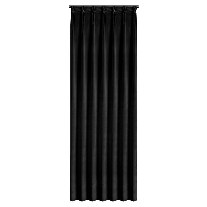 Zasłona welwetowa z flexami Melanie czarna 80 x 270 cm na taśmie