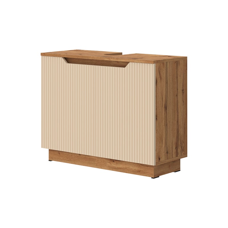 Vicco Szafka pod umywalkę Lotta, Dąb/kaszmir w paski, 79.6 x 62.1 cm z 2 drzwiami