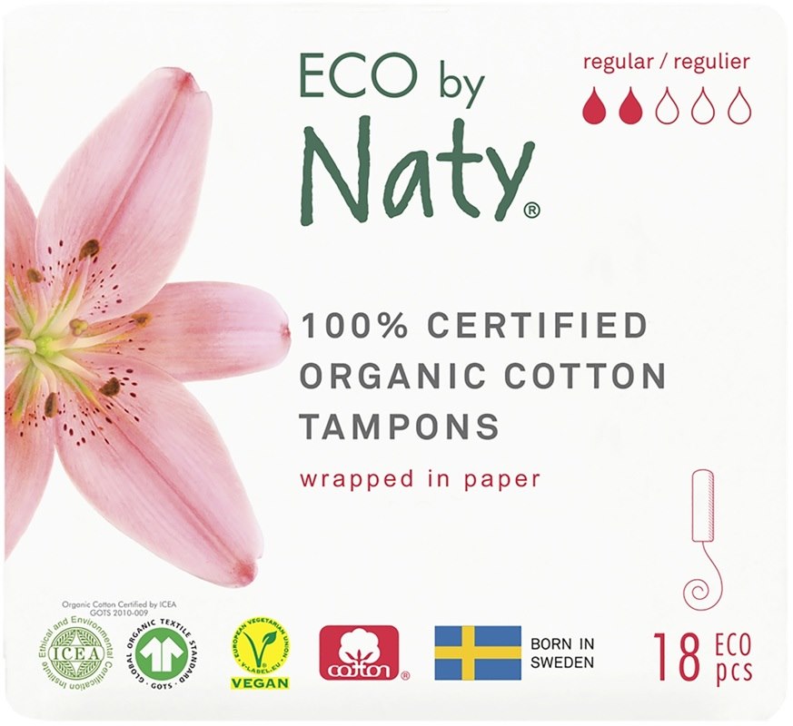 Ekologiczne tampony, regular, 18 szt Eco by Naty