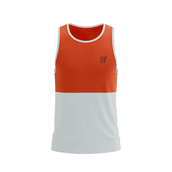COMPRESSPORT Koszulka biegowa PERFORMANCE SINGLET tigerlily/star white