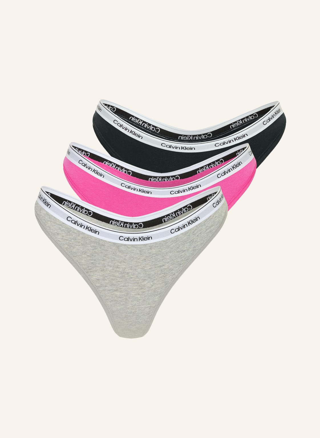 Calvin Klein 3-Pak Stringów Icon Logo pink