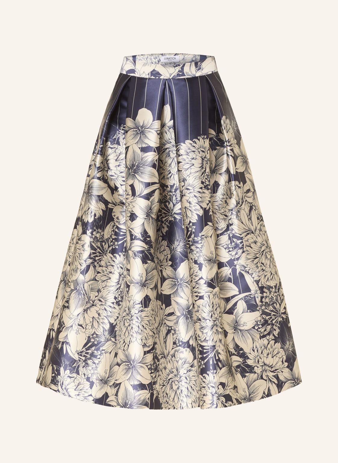 Lunatica Milano Satynowa Spódnica blau