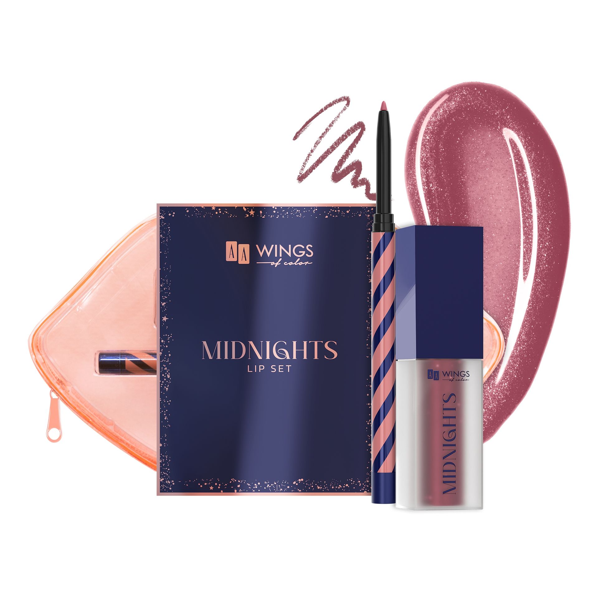 AA Wings of Color Midnights Zestaw do Makijażu Ust 02 Moonlit Blush