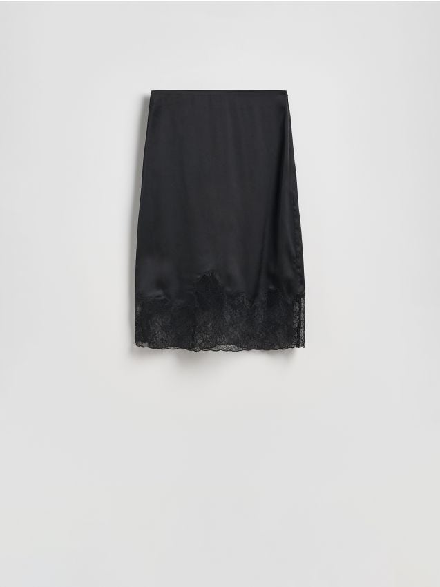 Reserved - Spódnica z koronką - czarny
