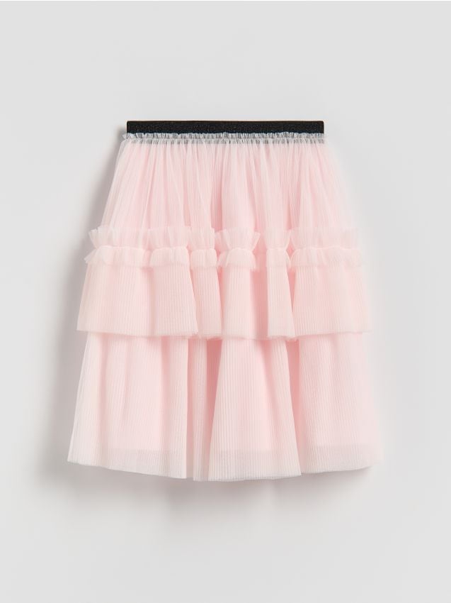 Reserved - Tiulowa spódnica - pastelowy róż