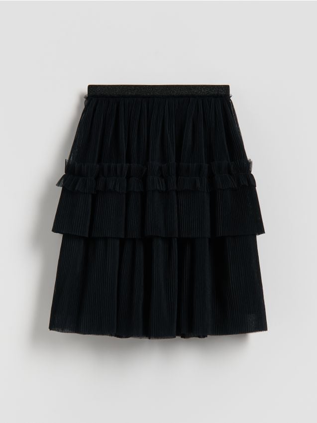 Reserved - Tiulowa spódnica - czarny