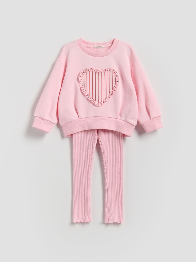 Reserved - Bawełniany komplet - różowy