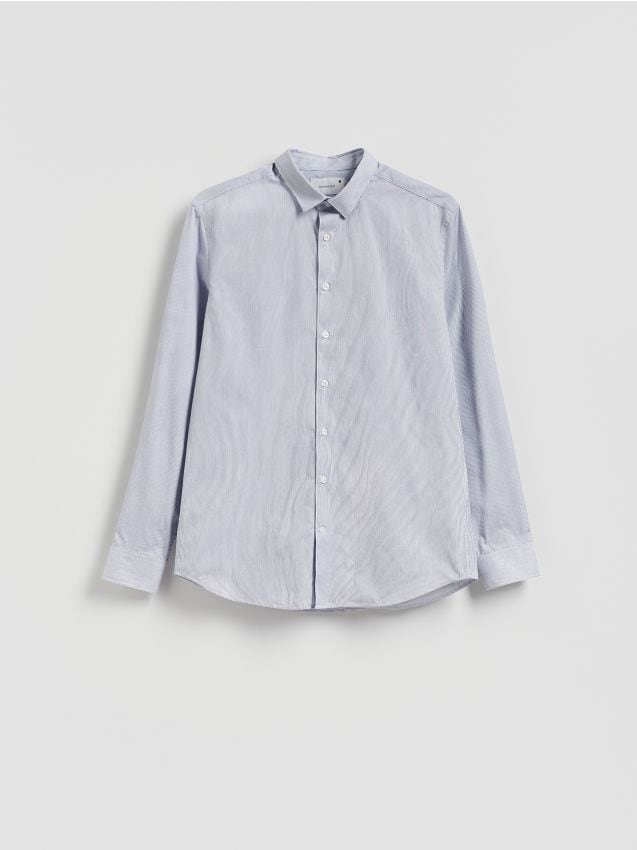 Reserved - Wzorzysta koszula slim fit - niebieski